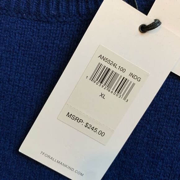 NWT 7 For All Mankind cashmere sweater size XL - Picture 5 of 7